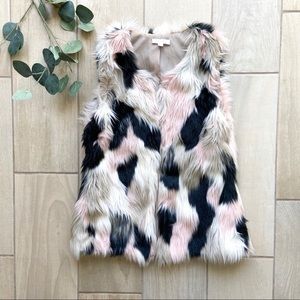 A'GACI Women's Vest Faux Fur Pink, Black, White